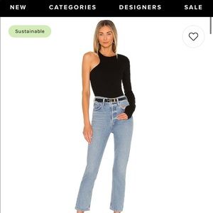 Agolde Riley high rise crop in shiver